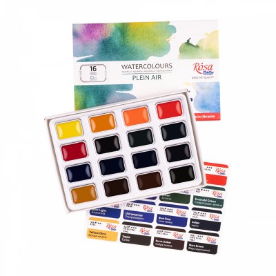 ROSA STUDIO farby akwarelowe w kost. PLEIN AIR w kartonowym opakowaniu
