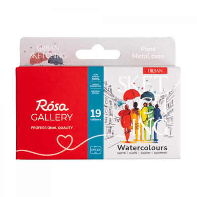 ROSA GALLERY farby akwarelowe w kost. URBAN SKETCHING w met. kasetce