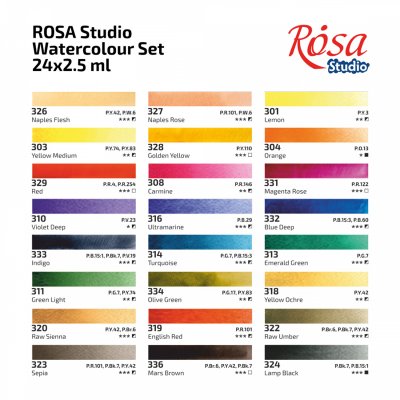 ROSA STUDIO farby akwarelowe w kost. PORTRAIT w kartonowym opakowaniu