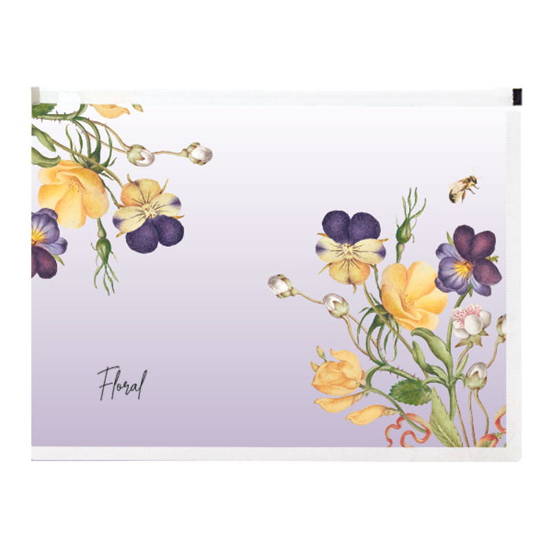 Teczki na dokumenty SPREE na suwak A4 FLORAL