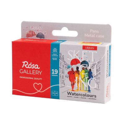 ROSA GALLERY farby akwarelowe w kost. URBAN SKETCHING w met. kasetce