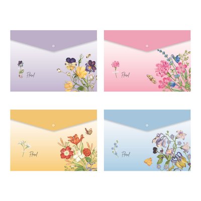 Teczki, koperty SPREE na zatrzask A4 FLORAL