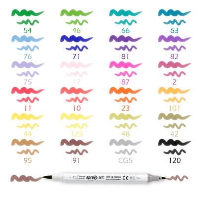 Flamastry dwustronne SPREE TWIN TIP zestawy